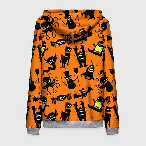 Мужская толстовка на молнии Монстры хэллоуина / 3D-Меланж – фото 2