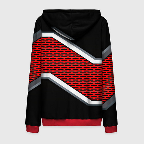 Мужская толстовка на молнии BMW geometry avto / 3D-Красный – фото 2