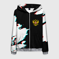 Мужская толстовка на молнии Герб глитч краски