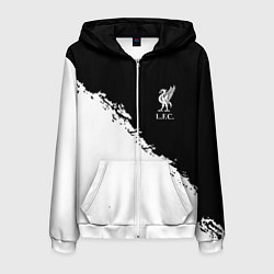 Толстовка 3D на молнии мужская Liverpool fc белые краски, цвет: 3D-белый