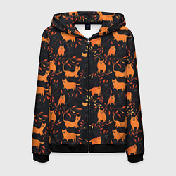 Толстовка 3D на молнии мужская Рыжие котики, цвет: 3D-черный