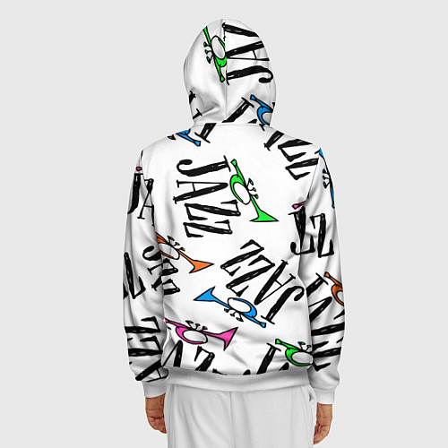 Мужская толстовка на молнии Just jazz in color / 3D-Белый – фото 4