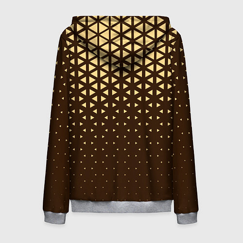 Мужская толстовка на молнии Геометрический градиент - шоколад-латте / 3D-Меланж – фото 2