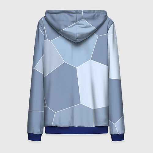 Мужская толстовка на молнии Стальной голубой крупная мозаика / 3D-Синий – фото 2