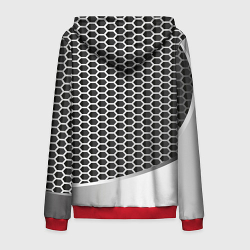 Мужская толстовка на молнии Volkswagen metal motors / 3D-Красный – фото 2