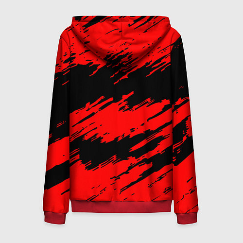 Мужская толстовка на молнии BMW красные краски текстура / 3D-Красный – фото 2