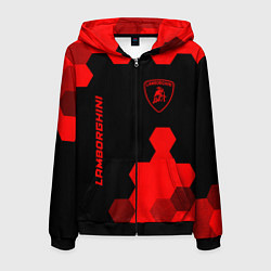 Мужская толстовка на молнии Lamborghini - red gradient вертикально