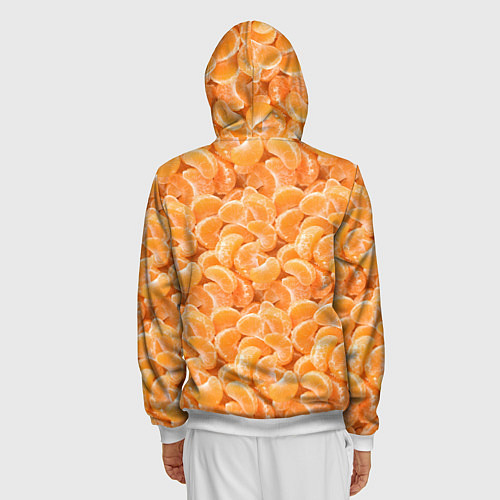 Мужская толстовка на молнии Паттерн дольки мандарин / 3D-Белый – фото 4