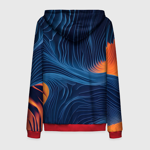 Мужская толстовка на молнии Абстрактная иллюзия / 3D-Красный – фото 2