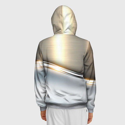 Мужская толстовка на молнии Volvo жёлтый метал / 3D-Меланж – фото 4