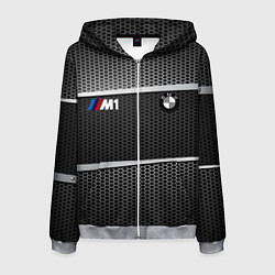 Толстовка 3D на молнии мужская BMW металлическая сетка, цвет: 3D-меланж