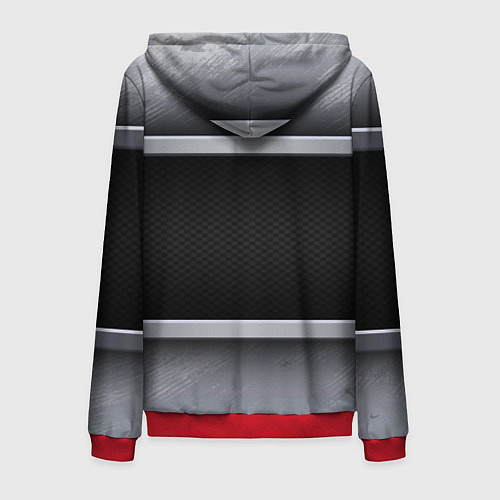 Мужская толстовка на молнии Audi metal texture / 3D-Красный – фото 2