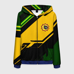 Толстовка 3D на молнии мужская Serious Sam geometry, цвет: 3D-синий