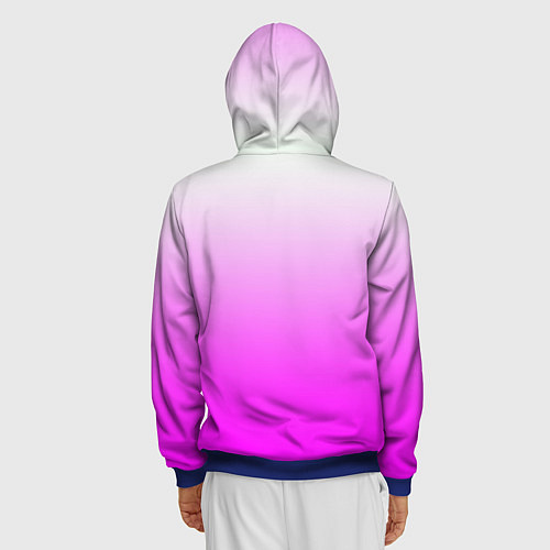 Мужская толстовка на молнии Gradient color pink / 3D-Синий – фото 4