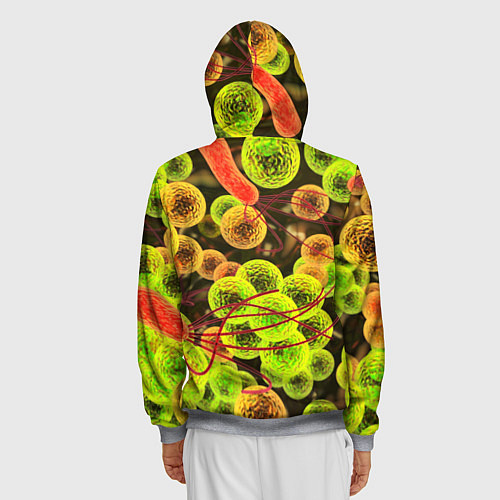 Мужская толстовка на молнии Вирусы текстура / 3D-Меланж – фото 4