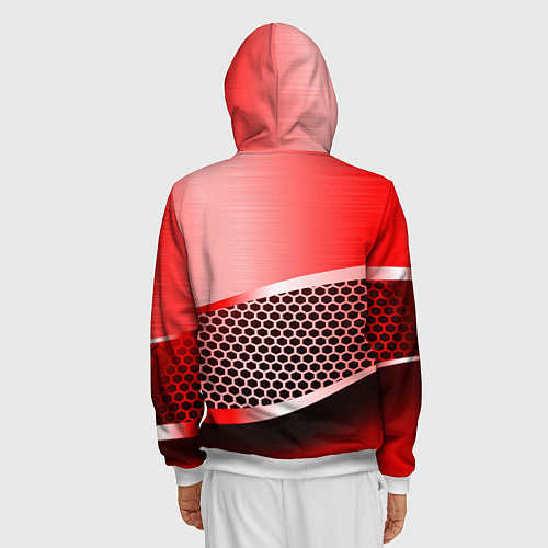 Мужская толстовка на молнии BMW carbon texture / 3D-Белый – фото 4