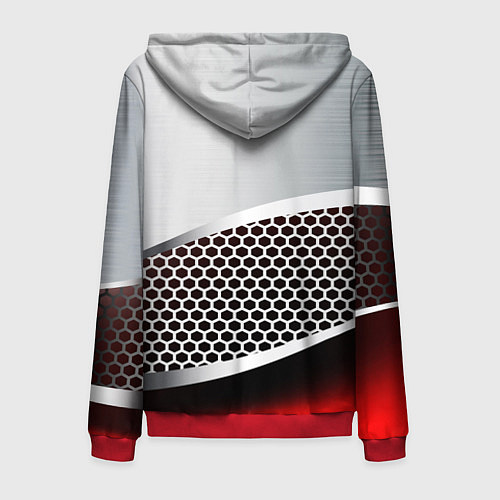 Мужская толстовка на молнии Quake metal steel / 3D-Красный – фото 2