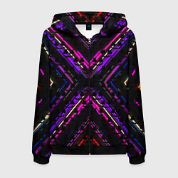 Толстовка 3D на молнии мужская Marshmello geometry neon, цвет: 3D-черный