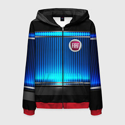 Толстовка 3D на молнии мужская FIAT текстура авто, цвет: 3D-красный