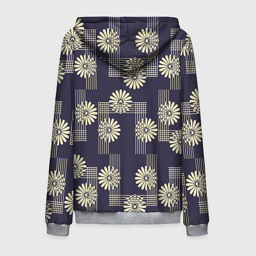 Мужская толстовка на молнии Цветочный геометрический узор / 3D-Меланж – фото 2