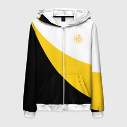 Мужская толстовка на молнии Мы русские с нами Бог малый желтый КЦК Николай II