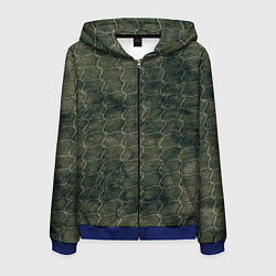 Толстовка 3D на молнии мужская Морская сеть, цвет: 3D-синий