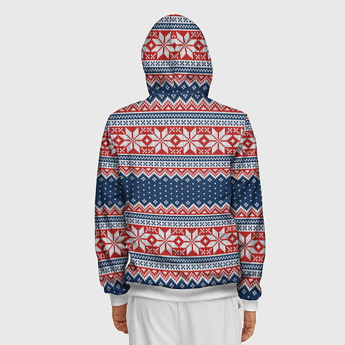 Мужская толстовка на молнии Knitted Pattern / 3D-Белый – фото 4
