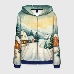 Мужская толстовка на молнии Праздничная деревушка