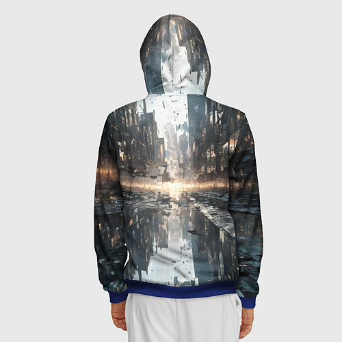 Мужская толстовка на молнии Сюрреализм абстракция / 3D-Синий – фото 4