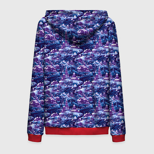 Мужская толстовка на молнии Готическая ночь на Рождество / 3D-Красный – фото 2