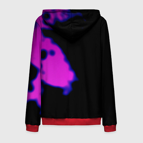 Мужская толстовка на молнии Sally Face неон краски / 3D-Красный – фото 2