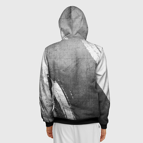 Мужская толстовка на молнии Valencia - grey gradient вертикально / 3D-Черный – фото 4