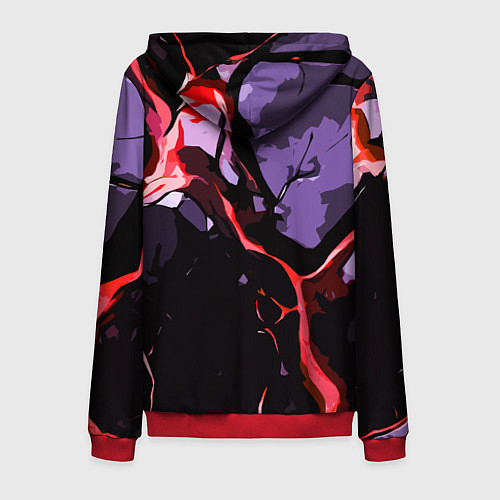 Мужская толстовка на молнии Красный разлом в камне / 3D-Красный – фото 2