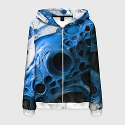 Мужская толстовка на молнии Сине-белая абстрактная структура