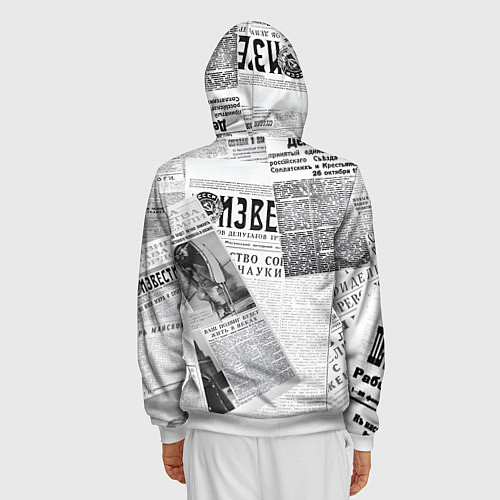 Мужская толстовка на молнии Izvestiya / 3D-Белый – фото 4