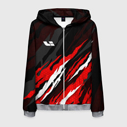 Толстовка 3D на молнии мужская Lixiang - красный языки пламени, цвет: 3D-меланж