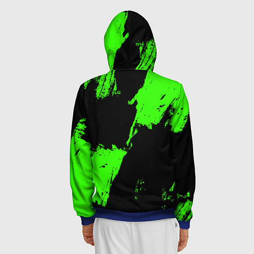 Мужская толстовка на молнии Arctic Monkeys - Зеленые брызги / 3D-Синий – фото 4
