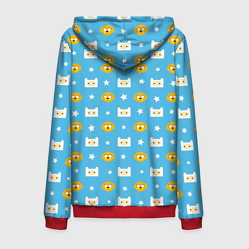 Мужская толстовка на молнии Время приключений паттерн / 3D-Красный – фото 2