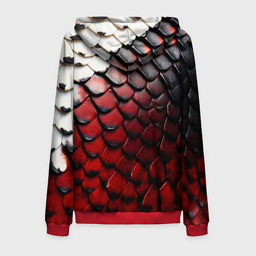 Мужская толстовка на молнии Змеиная броня / 3D-Красный – фото 2