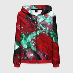 Мужская толстовка на молнии Голубой минерал в красном камне