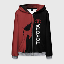 Толстовка 3D на молнии мужская Toyota и череп, цвет: 3D-меланж