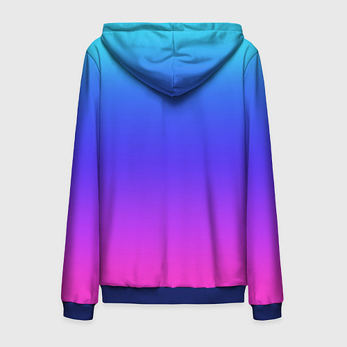 Мужская толстовка на молнии Градиент закат сине-розовый / 3D-Синий – фото 2