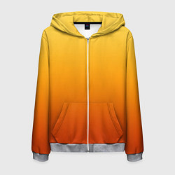 Мужская толстовка на молнии Градиент мягкий жёлто-оранжевый