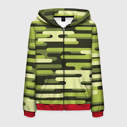 Толстовка 3D на молнии мужская Камуфляжная форма, цвет: 3D-красный