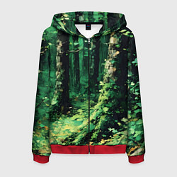 Мужская толстовка на молнии Зелёный летний лес
