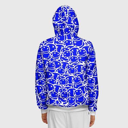 Мужская толстовка на молнии Nirvana logo blue / 3D-Белый – фото 4