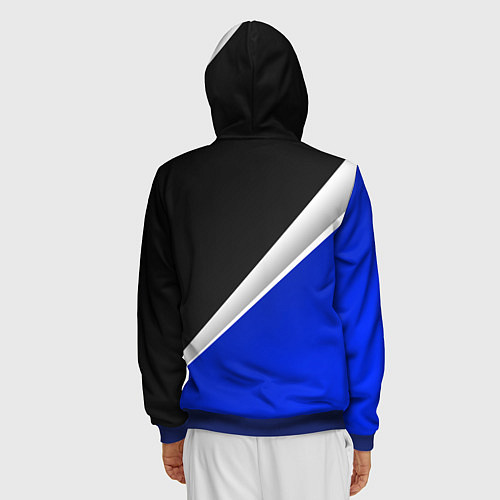 Мужская толстовка на молнии Чанган - синий и черный / 3D-Синий – фото 4