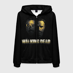 Толстовка 3D на молнии мужская Ходячие мервецы, цвет: 3D-черный