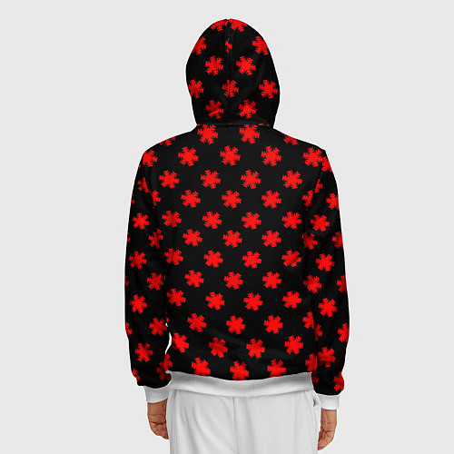 Мужская толстовка на молнии Bullet for my valentine pattern / 3D-Белый – фото 4