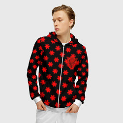 Толстовка 3D на молнии мужская Bullet for my valentine pattern, цвет: 3D-белый — фото 2